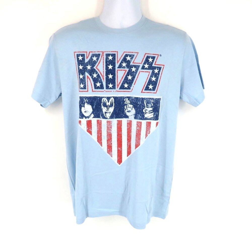 KISS Americana Men's Blue Graphic T-Shirt Large NWT